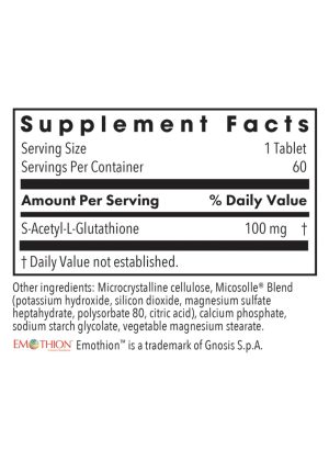 Allergy Research Group Acetyl L-Glutathione -- glutathione supplement, antioxidant support. - Back