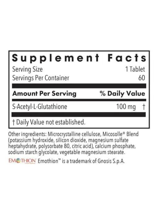 Allergy Research Group Acetyl L-Glutathione -- glutathione supplement, antioxidant support. - Back