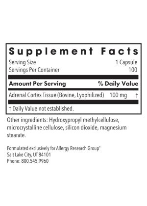 Allergy Research Group Adrenal Cortex Natural Glandular -- adrenal support, stress resilience. - Back