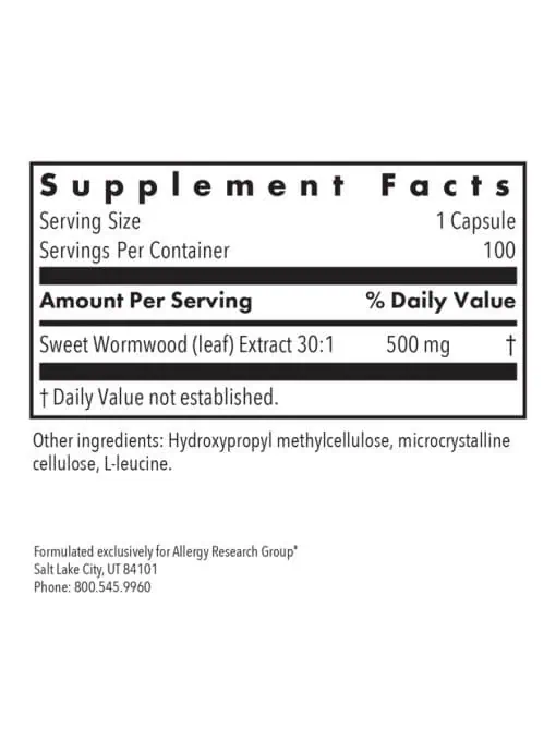 Allergy Research Group Artemisia -- immune support, joint comfort. - Back