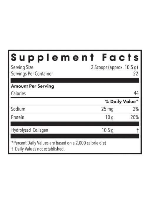 Allergy Research Group Arthred Collagen Formula -- collagen supplement, hydrolyzed collagen. - Back