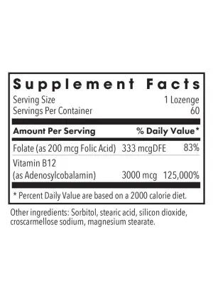 Allergy Research Group B12 Adenosylcobalamin 3,000mcg -- activated vitamin B12, energy support. - Back