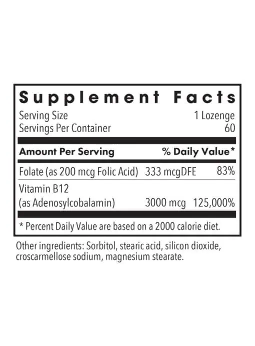 Allergy Research Group B12 Adenosylcobalamin 3,000mcg -- activated vitamin B12, energy support. - Back