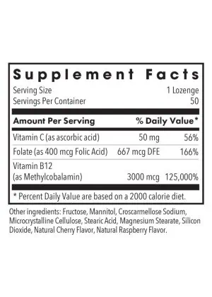 Allergy Research Group B12 Methylcobalamin 3,000mcg -- activated vitamin B12, methylcobalamin - Back