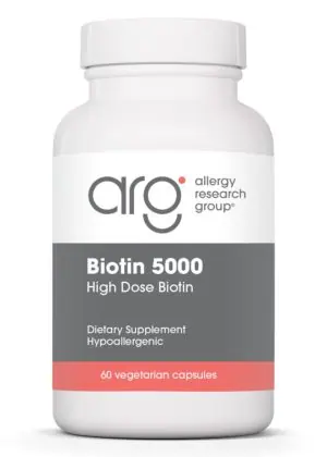 Allergy Research Group Biotin 5000 -- high potency biotin, vitamin B7.