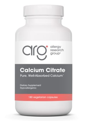 Allergy Research Group Calcium Citrate 150mg -- calcium supplement, hypoallergenic calcium.