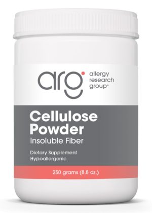 Allergy Research Group Cellulose Powder -- pure cellulose powder, insoluble fiber.