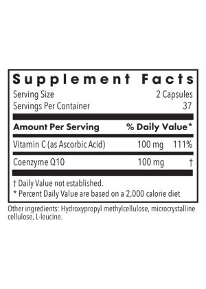 Allergy Research Group CoQ10 50mg -- coenzyme Q10, vitamin C - Back