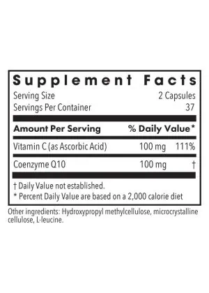 Allergy Research Group CoQ10 50mg -- coenzyme Q10, vitamin C - Back