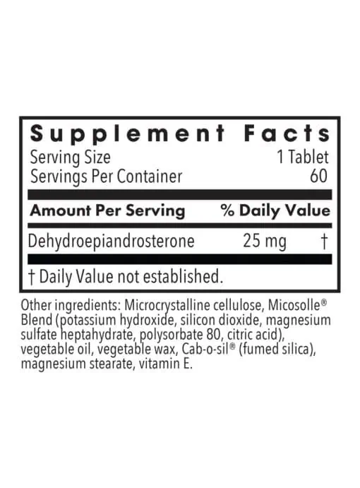 Allergy Research Group DHEA (micronized) 25 mg -- hormone balance, cognitive support. - Back