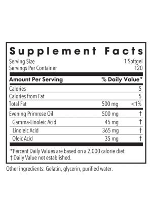 Allergy Research Group EPO-Evening Primrose Oil -- evening primrose oil, GLA supplement. - Back