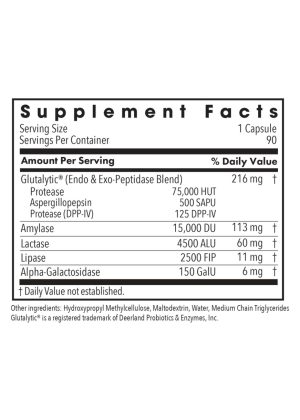 Allergy Research Group Full Spectrum Digest with Glutalytic -- digestive enzymes, vegan enzymes. - Back