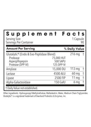 Allergy Research Group Full Spectrum Digest with Glutalytic -- digestive enzymes, vegan enzymes. - Back