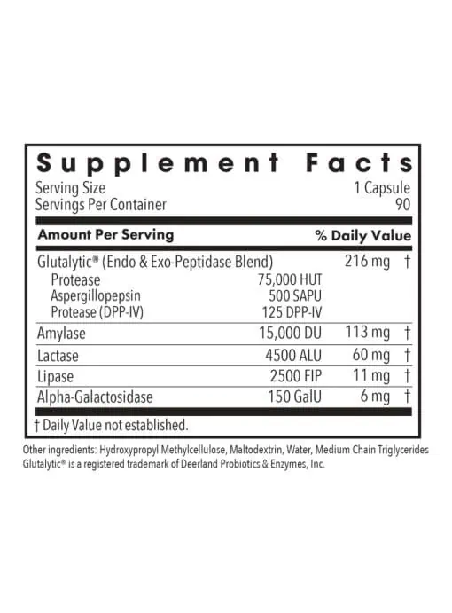 Allergy Research Group Full Spectrum Digest with Glutalytic -- digestive enzymes, vegan enzymes. - Back