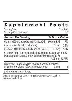 Allergy Research Group Full Spectrum Vitamin K -- vitamin K, vitamin D - Back