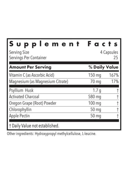 Allergy Research Group Gastro Cleanse w/Psyllium -- digestive health, detox support. - Back