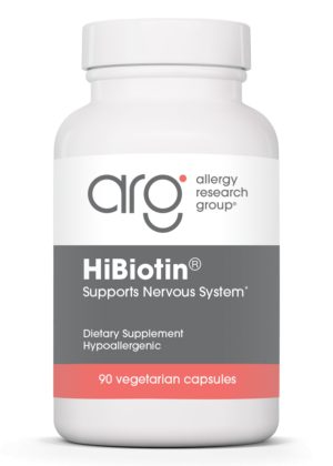 Allergy Research Group HiBiotin(R) -- high dose biotin, essential coenzyme.