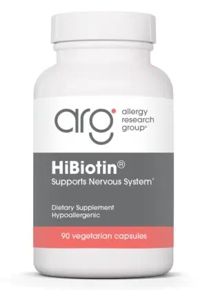 Allergy Research Group HiBiotin(R) -- high dose biotin, essential coenzyme.
