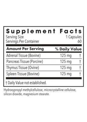 Allergy Research Group Immuno-Gland Plex -- immune support, glandular extracts. - Back