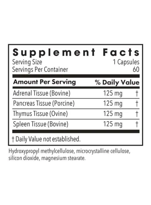 Allergy Research Group Immuno-Gland Plex -- immune support, glandular extracts. - Back