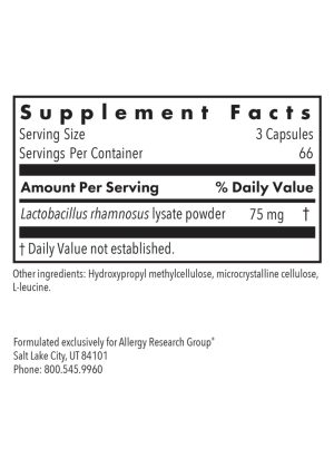 Allergy Research Group ImmunoBiotic Pro -- immune support, Lactobacillus rhamnosus. - Back