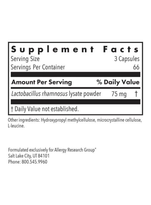 Allergy Research Group ImmunoBiotic Pro -- immune support, Lactobacillus rhamnosus. - Back