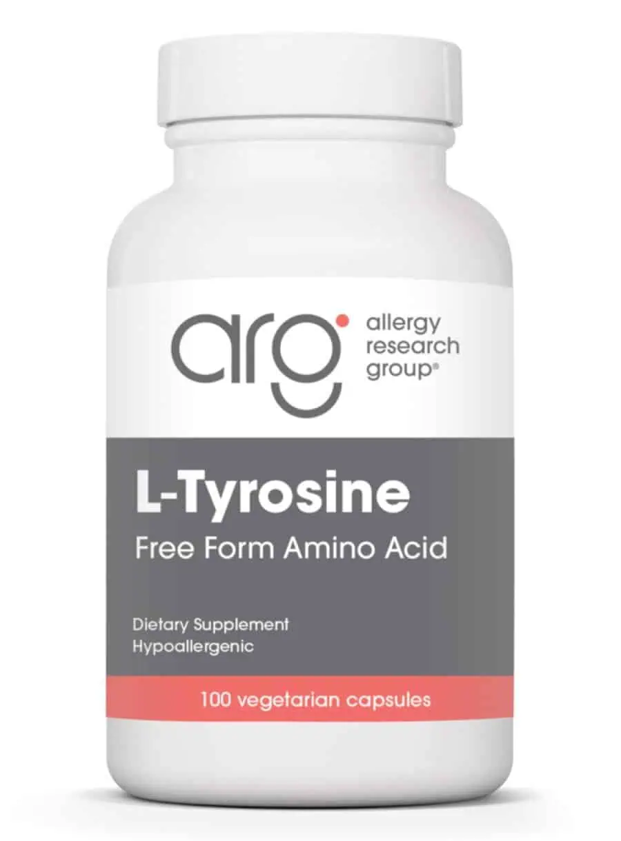 Allergy Research Group L-Tyrosine 500mg -- amino acid supplement, neurotransmitter support.
