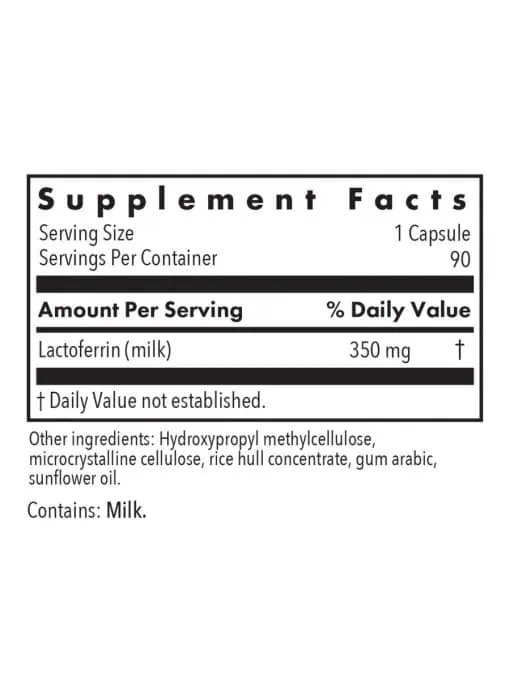 Allergy Research Group Laktoferrin 350mg -- immune support, iron transport. - Back