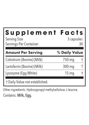 Allergy Research Group Laktoferrin w/ Colostrum -- lactoferrin, colostrum - Back