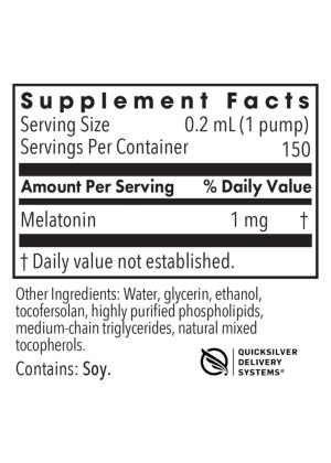 Allergy Research Group Liposomal Melatonin -- melatonin supplement, sleep aid. - Back