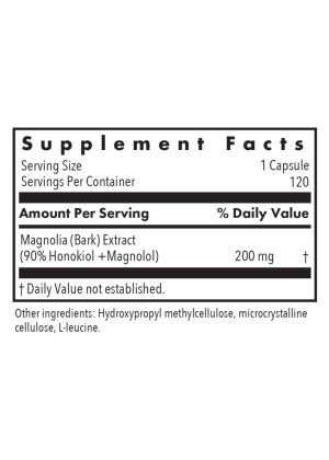 Allergy Research Group Magnolia Extract Honokiol + Magnolol 90% -- magnolia extract, dietary supplement. - Back