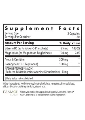 Allergy Research Group Mitochondrial Cofactors Cellular Energy Formula -- cellular energy support, Kreb's - Back