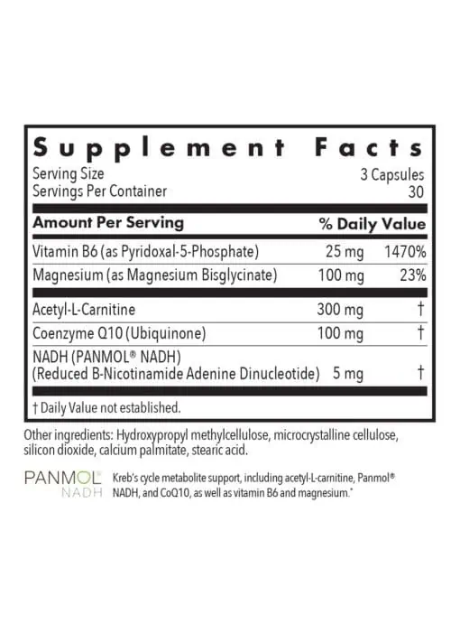 Allergy Research Group Mitochondrial Cofactors Cellular Energy Formula -- cellular energy support, Kreb's - Back