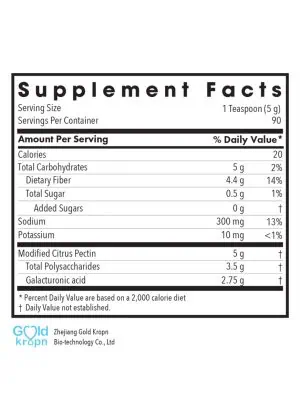 Allergy Research Group Modified Citrus Pectin Pwd -- modified citrus pectin, dietary supplement - Back