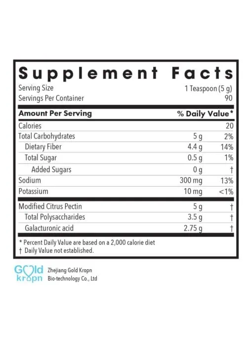 Allergy Research Group Modified Citrus Pectin Pwd -- modified citrus pectin, dietary supplement - Back