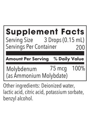Allergy Research Group Molybdenum (Liquid) -- molybdenum supplement, liquid form - Back