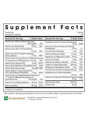 Allergy Research Group Multi-Vi-Min -- multivitamin, dietary supplement. - Back