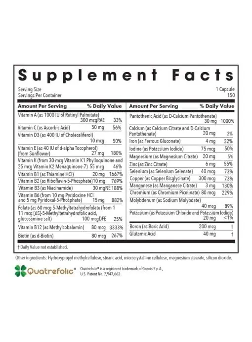 Allergy Research Group Multi-Vi-Min -- multivitamin, dietary supplement. - Back