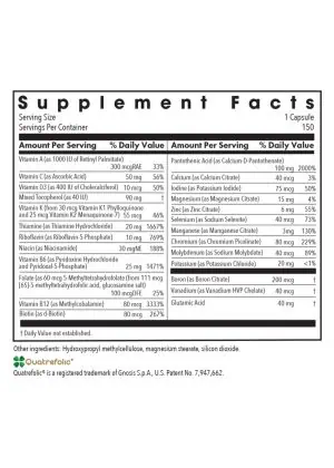 Allergy Research Group Multi-Vi-Min w/o Cu and Fe -- multivitamin supplement, dietary support. - Back