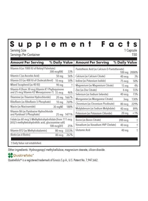 Allergy Research Group Multi-Vi-Min w/o Cu and Fe -- multivitamin supplement, dietary support. - Back