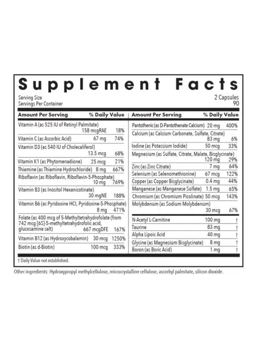 Allergy Research Group MVM-A Antioxidant Protocol -- antioxidant support, vitamin and mineral blend. - Back