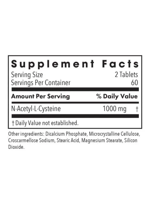 Allergy Research Group N-Acetyl-L-Cysteine (NAC) -- antioxidant support, sulfur source. - Back