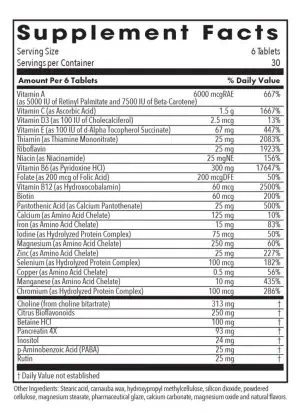 Allergy Research Group Optivite(R) -- multivitamin, PMS support. - Back