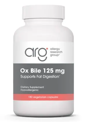 Allergy Research Group Ox Bile 125 mg Digest -- bile salts, fat digestion.