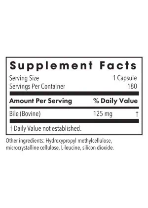 Allergy Research Group Ox Bile 125 mg Digest -- bile salts, fat digestion. - Back