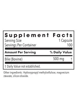 Allergy Research Group Ox Bile 500 mg Digest -- bile salts, fat digestion. - Back