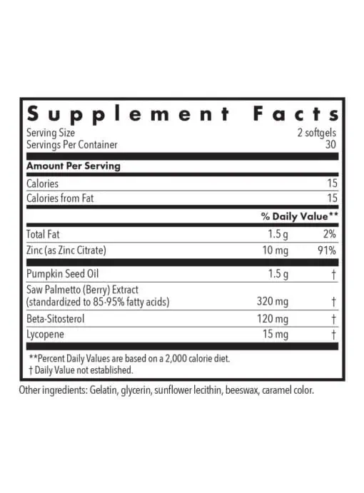 Allergy Research Group Palmetto Complex II -- prostate health, saw palmetto extract. - Back