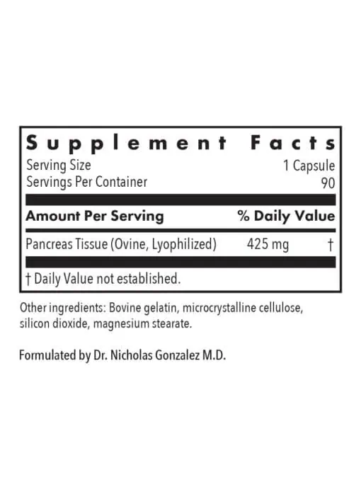 Allergy Research Group Pancreas Natural Glandular (Lamb) -- pancreatic support, digestive health. - Back