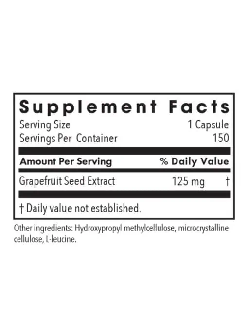 Allergy Research Group ParaMicrocidin 125mg -- grapefruit seed extract, immune support. - Back