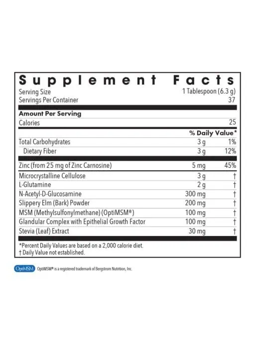 Allergy Research Group Perm A Vite Powder -- gastrointestinal support, dietary supplement. - Back